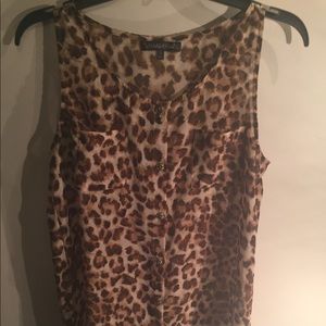 Sheer Cheetah Print Button Down